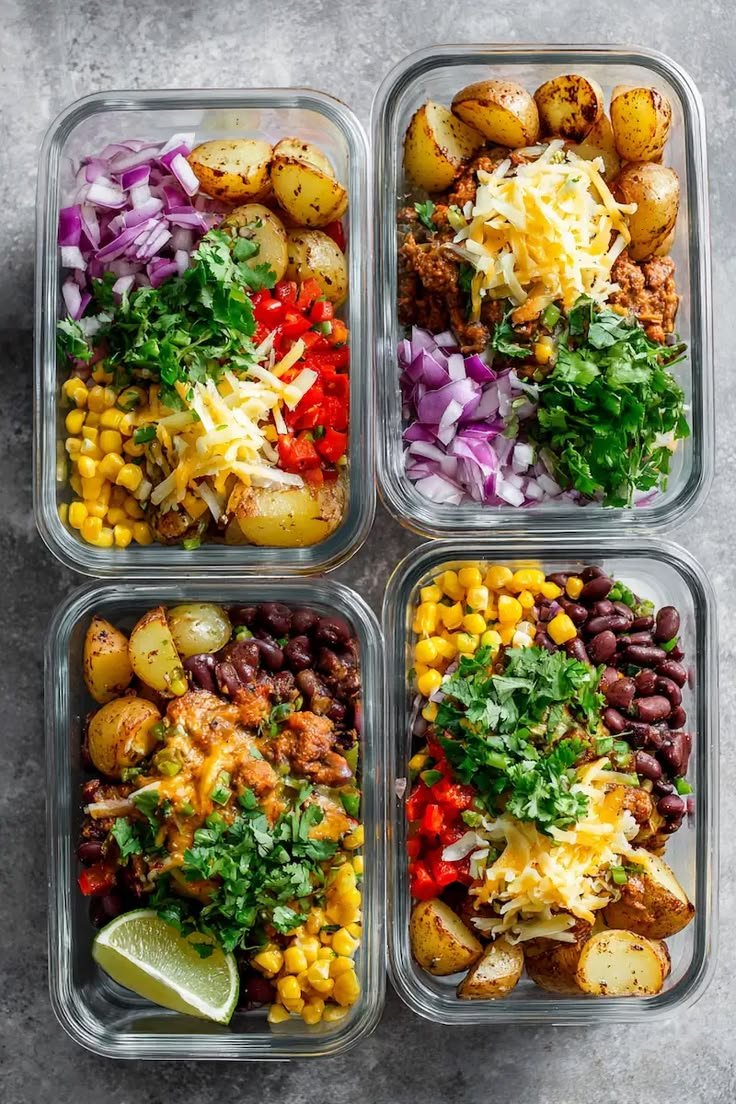 Loaded Potato Taco Bowl Meal Prep | High-Protein & Budget-Friendly Lunch