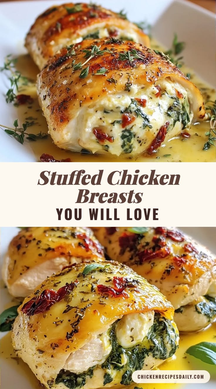Creamy Spinach Feta Stuffed Chicken Breasts