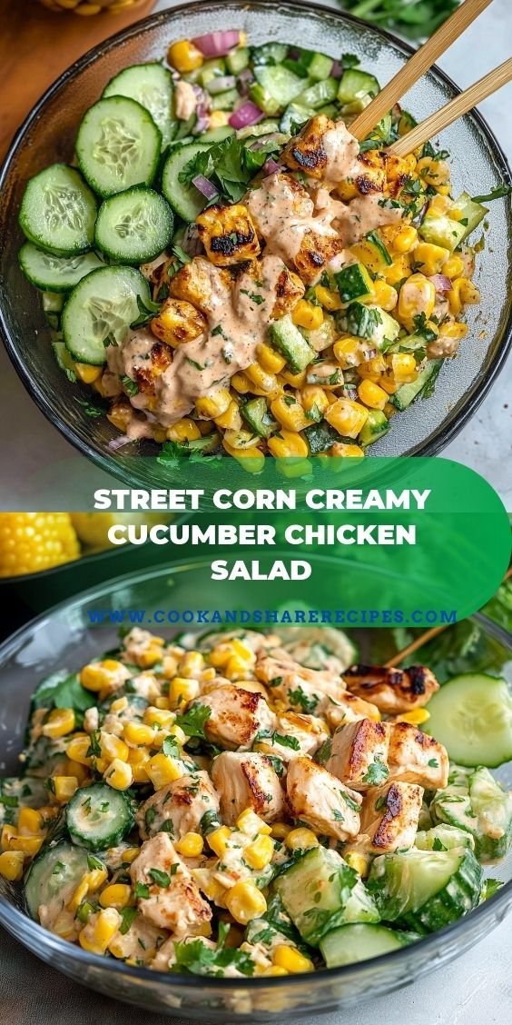 Street Corn Creamy Cucumber Chicken Salad