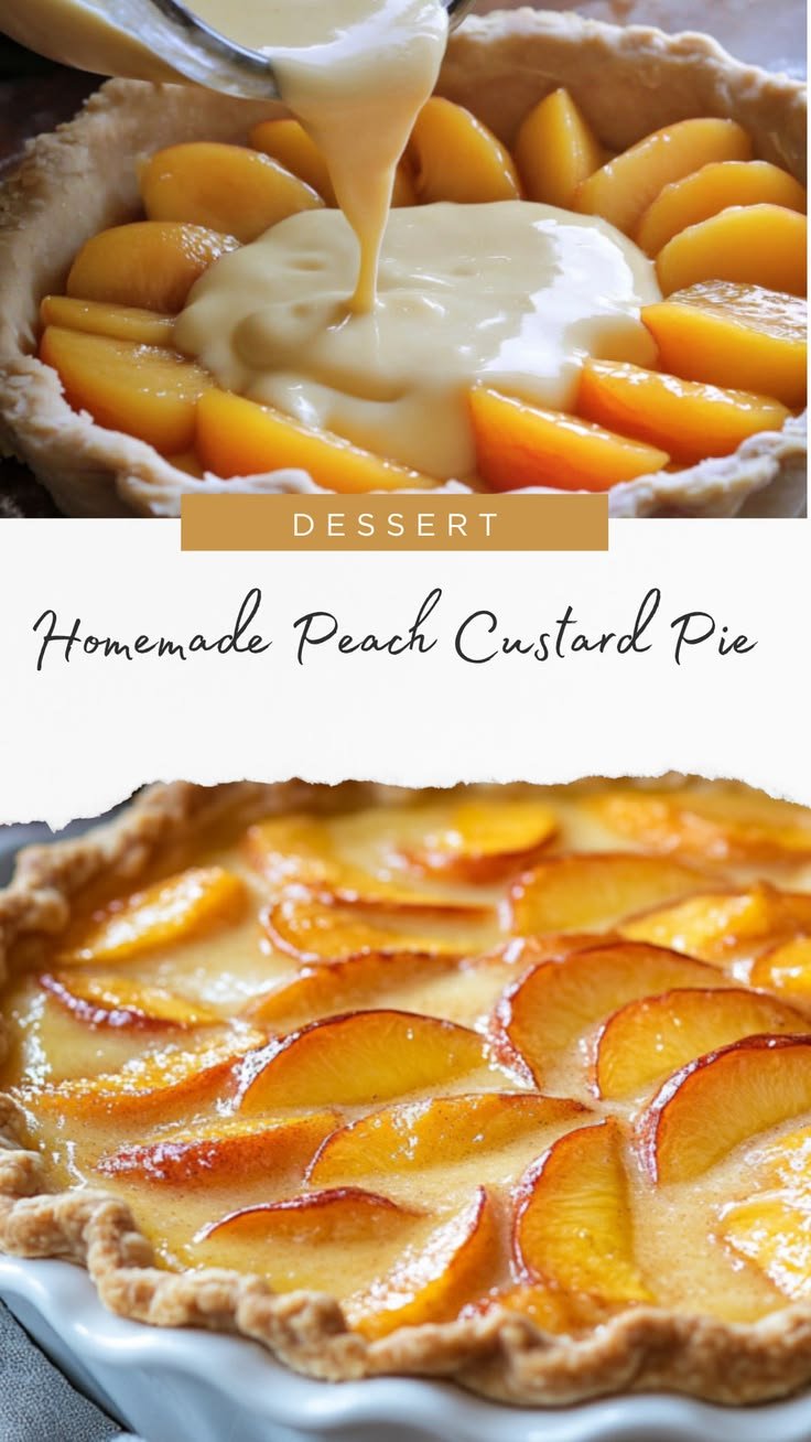 Homemade Peach Custard Pie