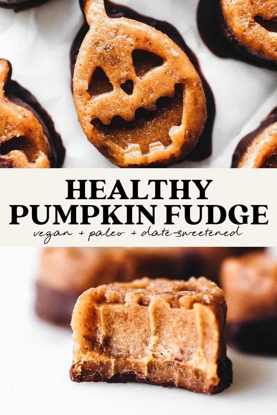 Healthy Pumpkin Fudge with Medjool Dates | Healthy desserts halloween, Halloween vegan desserts, Healthy halloween recipes