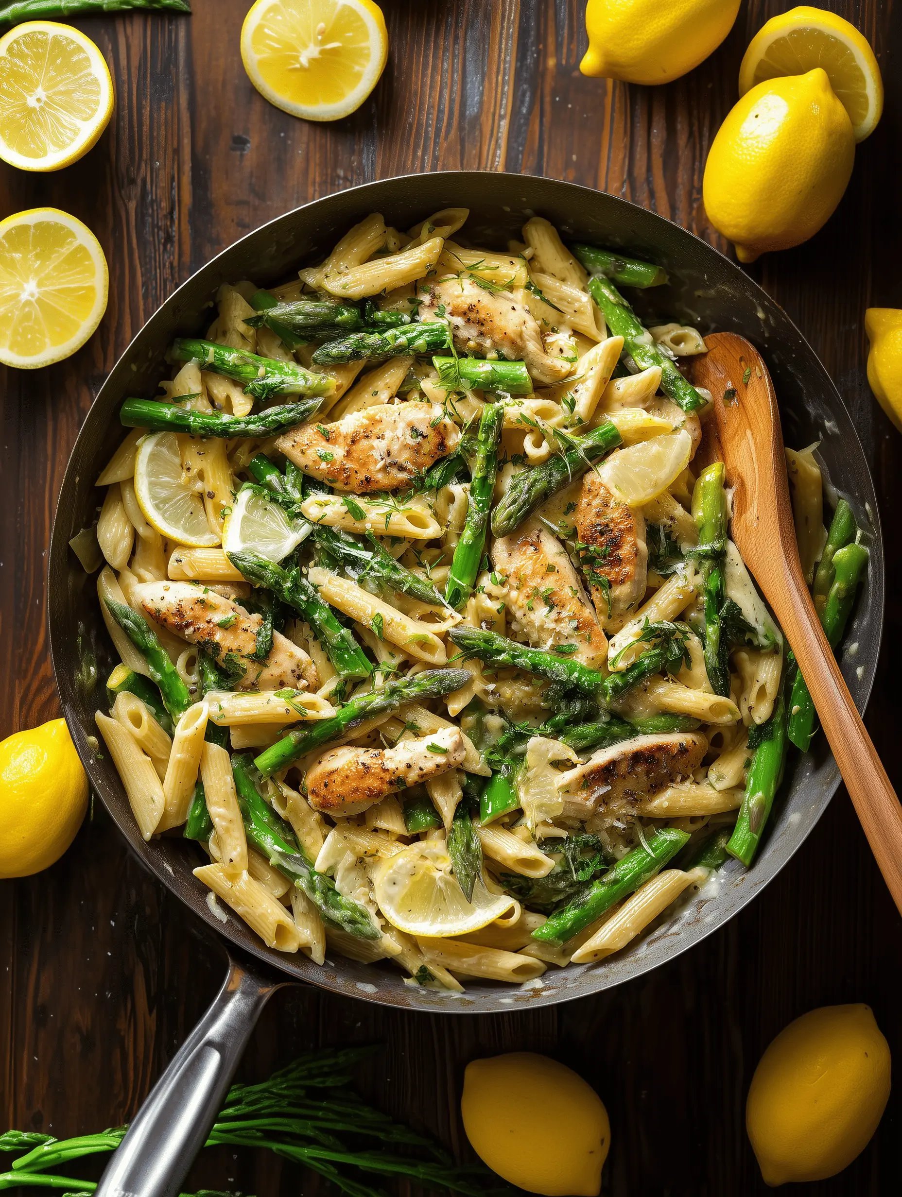 Creamy Lemon Chicken Asparagus Pasta
