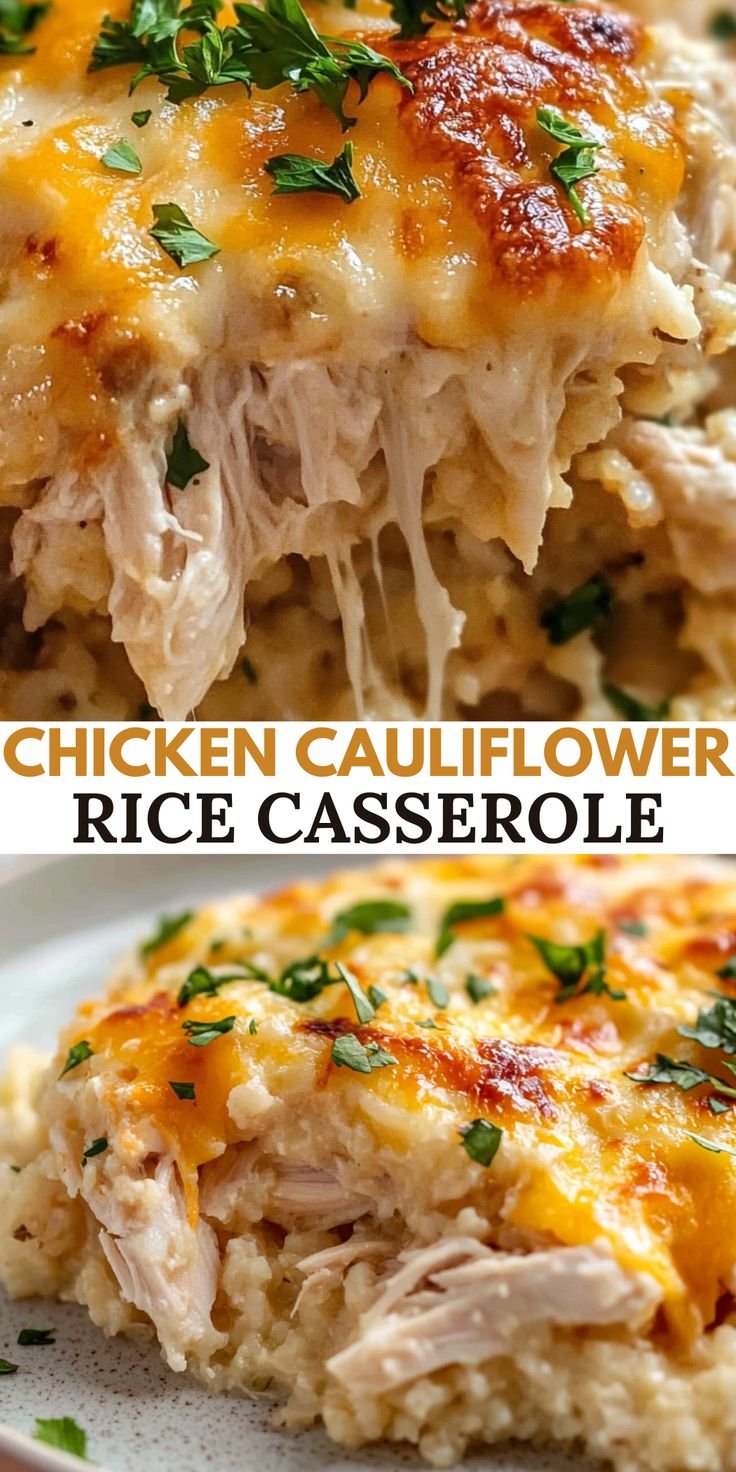 Healthy Chicken Cauliflower Rice Casserole