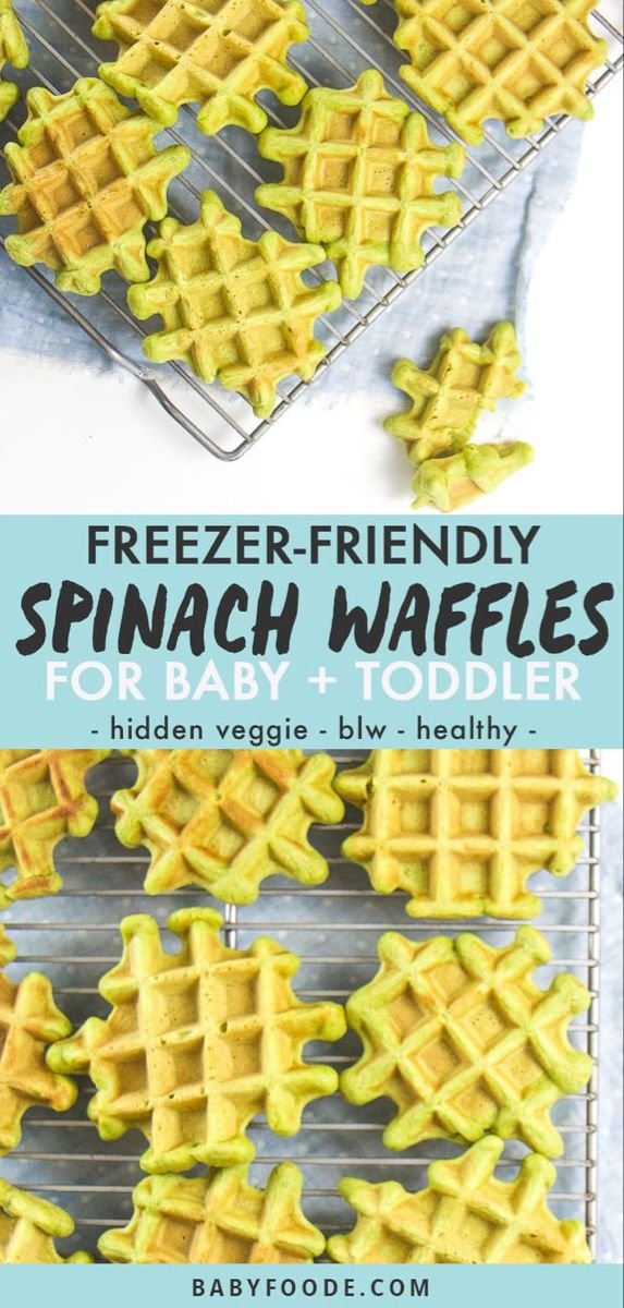 5-Star Fluffy Spinach Waffles for Baby,  Toddlers & Kids