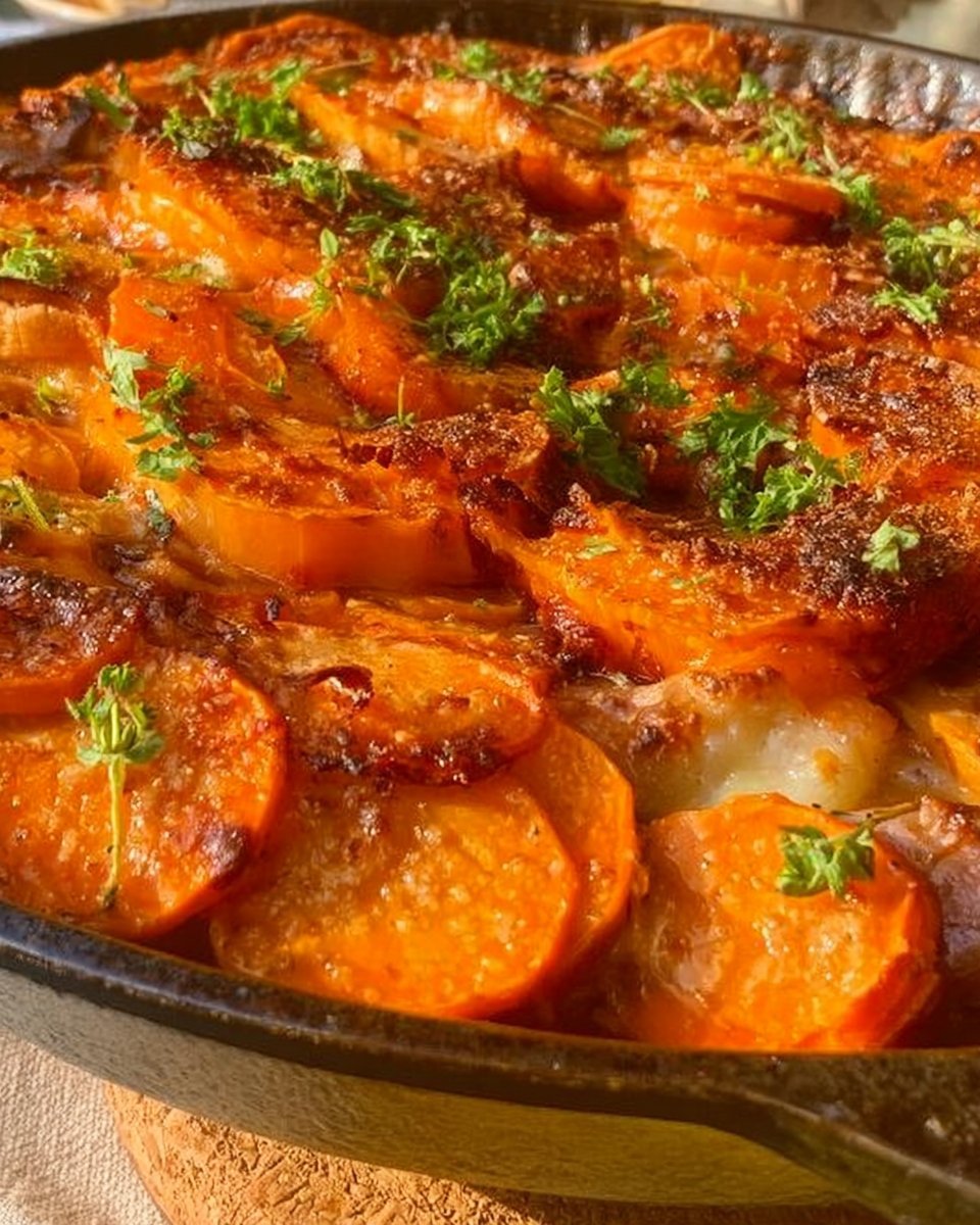 Butternut Squash Sweet Potato And Potato Gratin