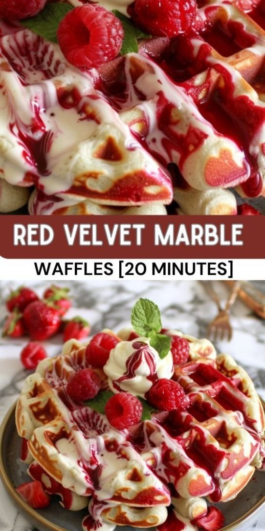 Red Velvet Marble Waffles