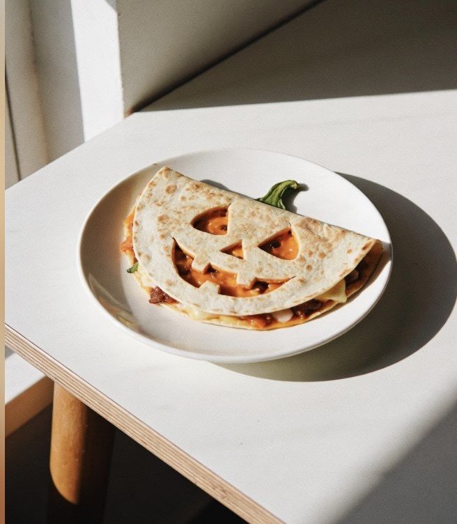 Jack-O'-Lantern Quesadillas