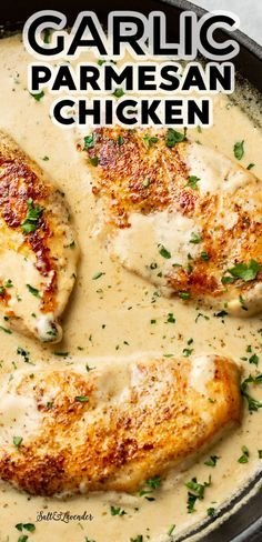Creamy Garlic Parmesan Chicken Recipe | Easy lemon garlic parmesan chicken, Chicken with parmesan garlic sauce, Creamy chicken with garlic and parmesan cheese