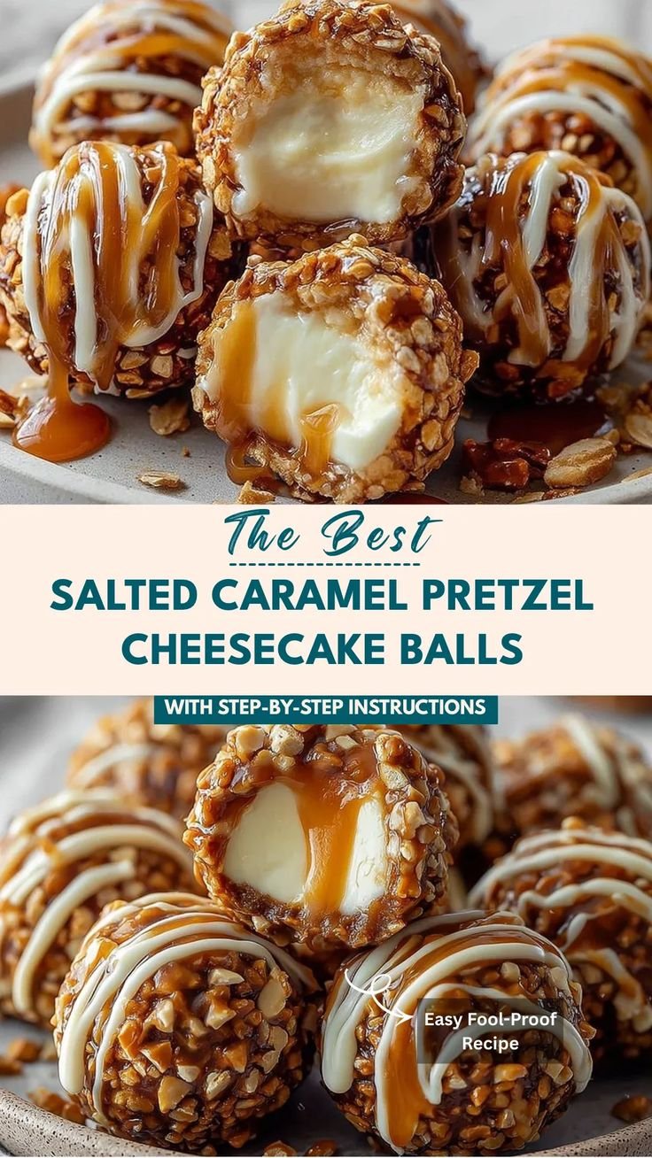 Salted Caramel Pretzel Cheesecake Balls