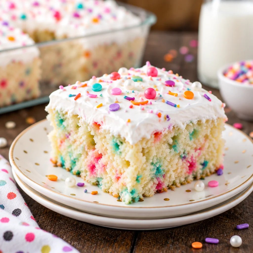 Glutenfreie Halloween Funfetti Poke Cake