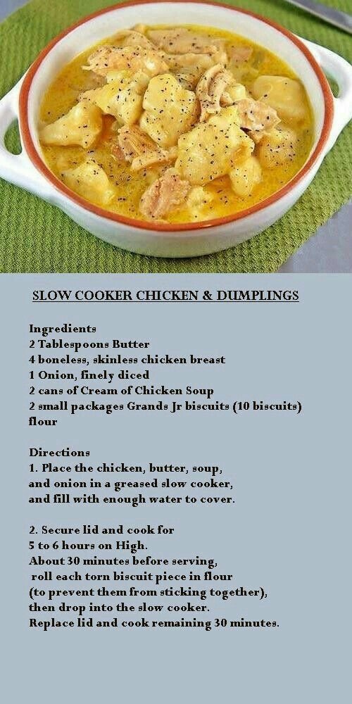 Chicken Dumpling Casserole Recipe | Crock pot chicken and dumplings crockpot, Crockpot meals chicken and dumplings, Slow cooker recipes chicken and dumpling