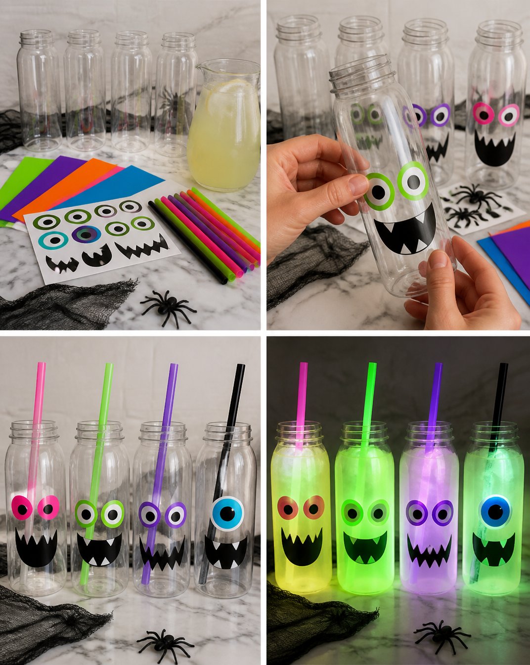 Glow-in-the-Dark Monster Drink Bottles