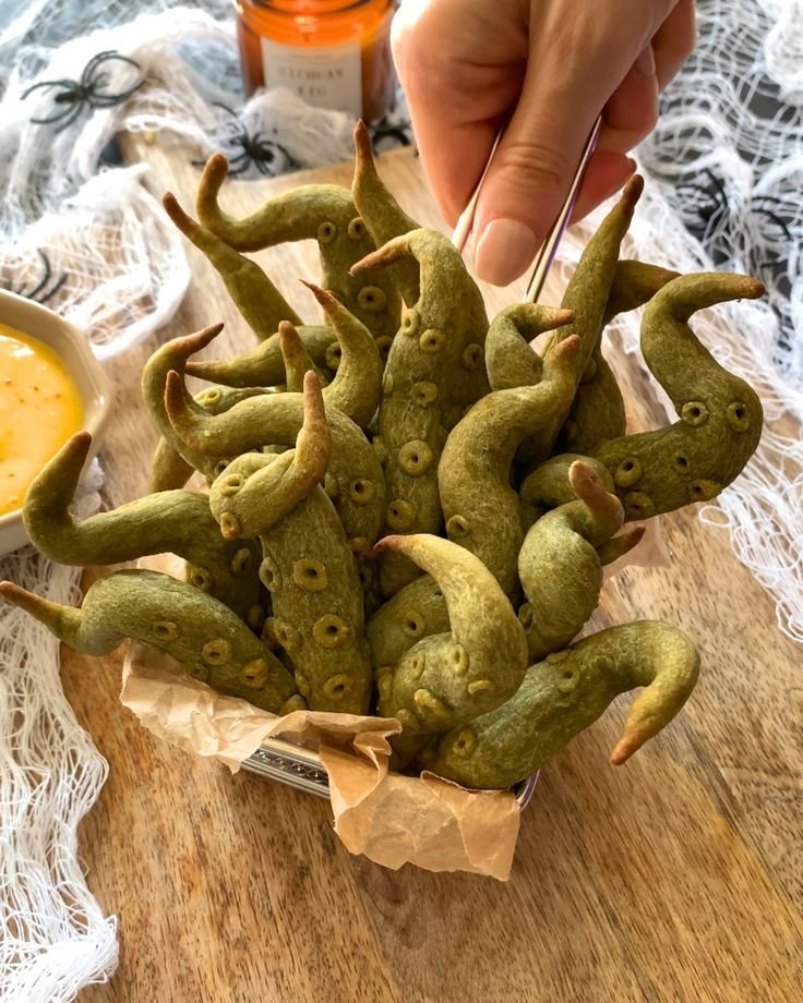 Sweet Potato Tentacles Halloween Appetizer