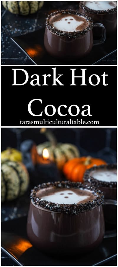 A recipe for Dark Hot Cocoa- Tara's Multicultural Table- This quick and easy drink comes together with black cocoa powde… | Black cocoa hot chocolate, Dark chocolate hot cocoa, Hot chocolate drinks