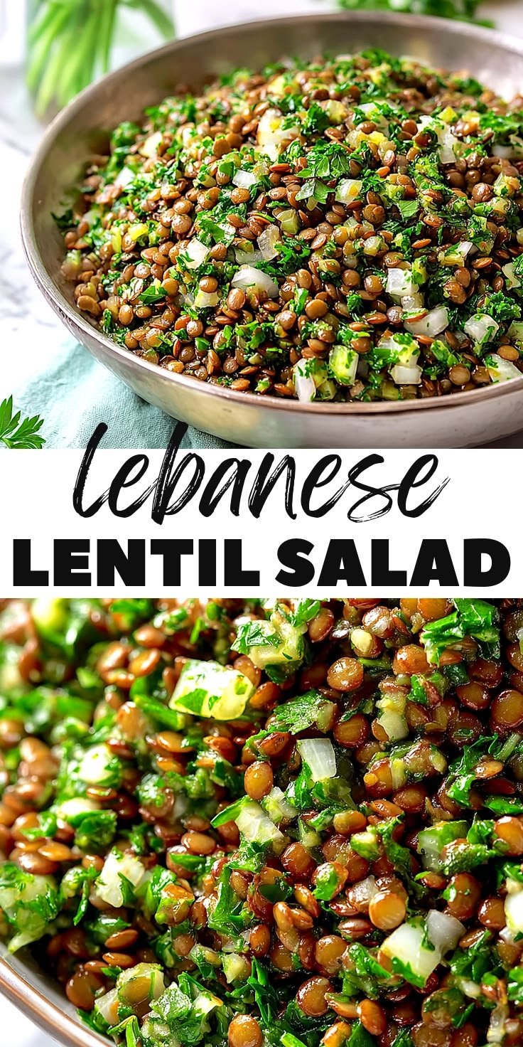 Healthy Lebanese Lentil Salad