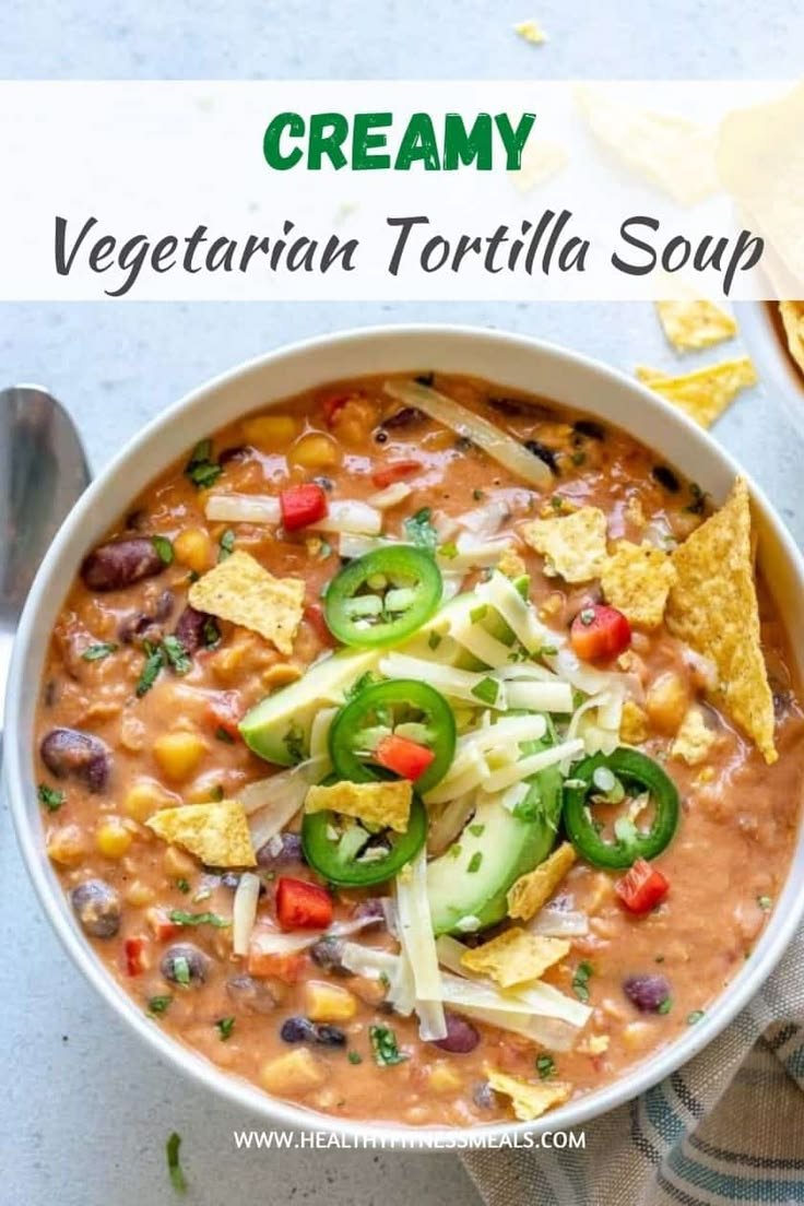 Creamy Vegetarian Tortilla Soup