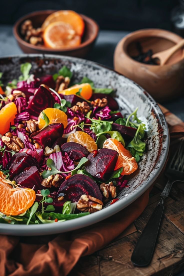 Rote-Bete-Salat mit Orangen und Walnüssen