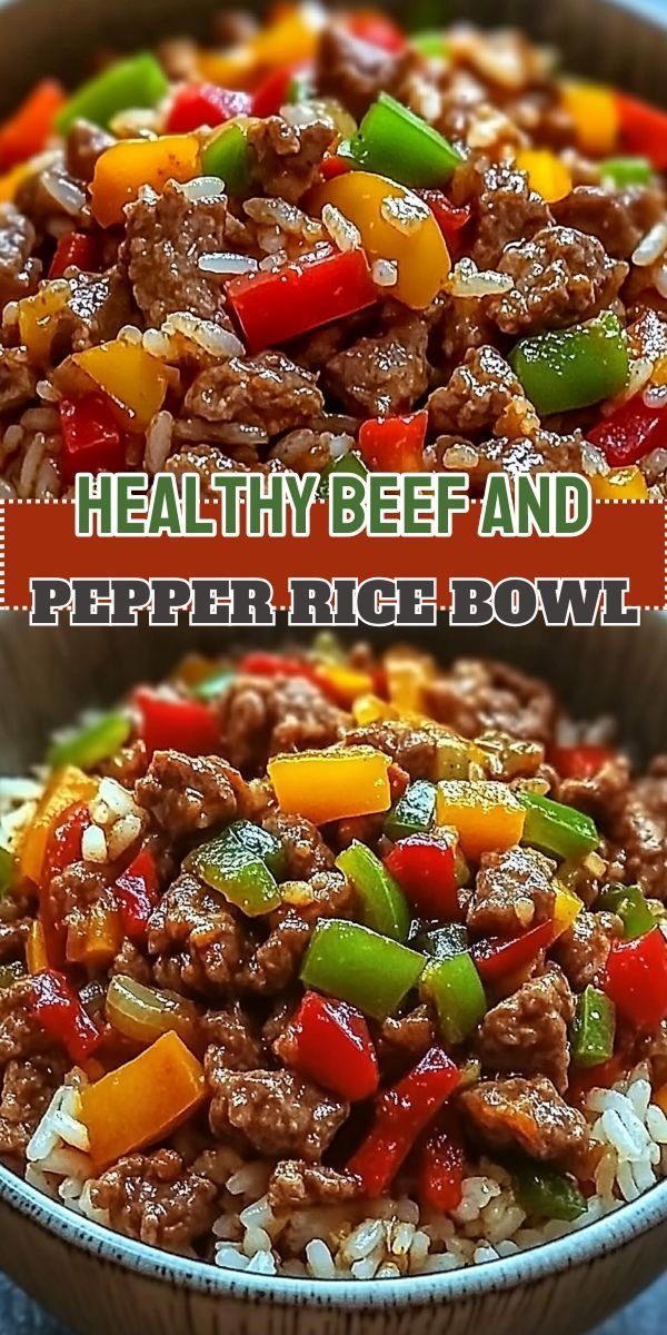 Healthy Beef and Pepper Rice Bowl