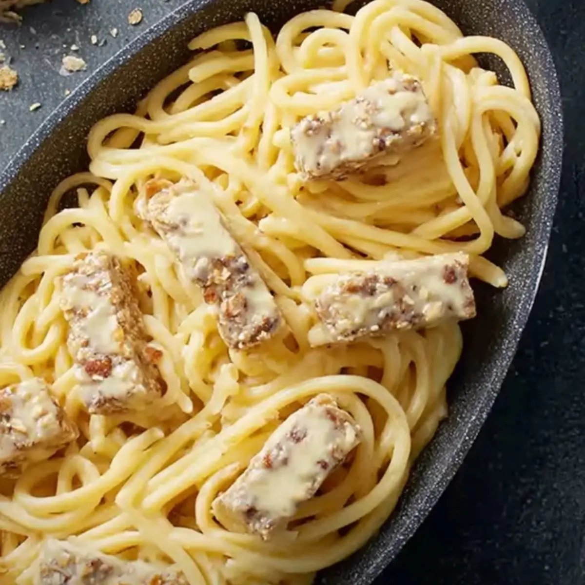 Carbonara with smoked tofu