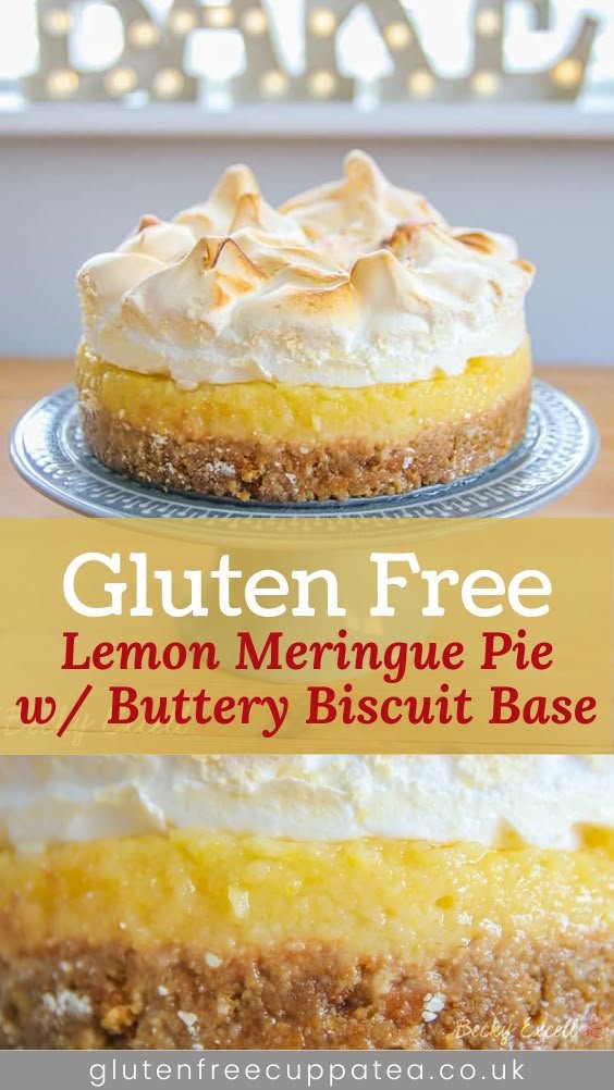 Gluten Free Lemon Meringue Pie Recipe w/ Biscuit Base (dairy free, low FODMAP)