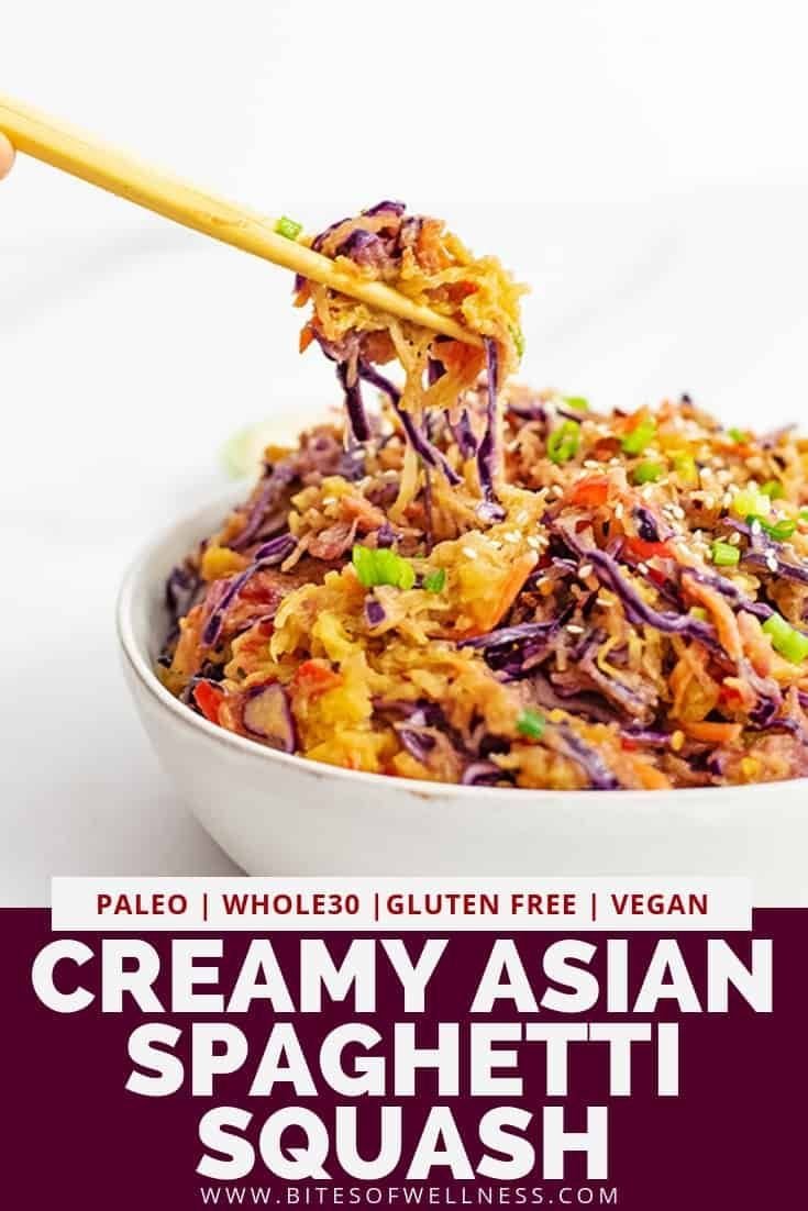 Vegan Creamy Asian Spaghetti Squash Recipe (low carb, Whole30)