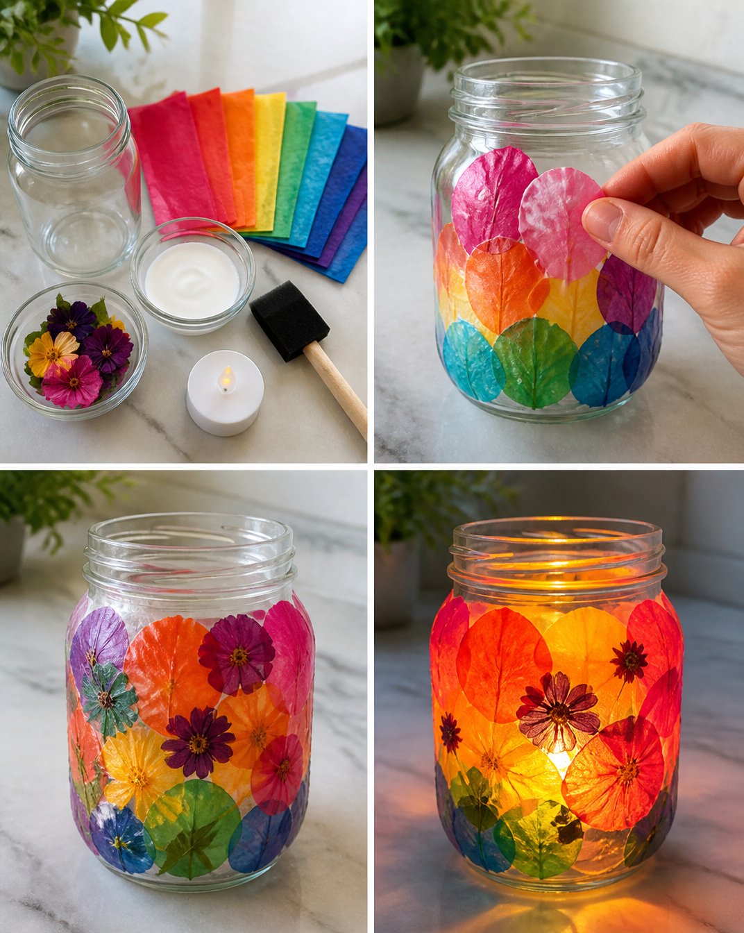 Colorful Rainbow Tissue Paper Flower Lanterns for Parties 17 Rainbow Tissue-Paper Flower Lantern