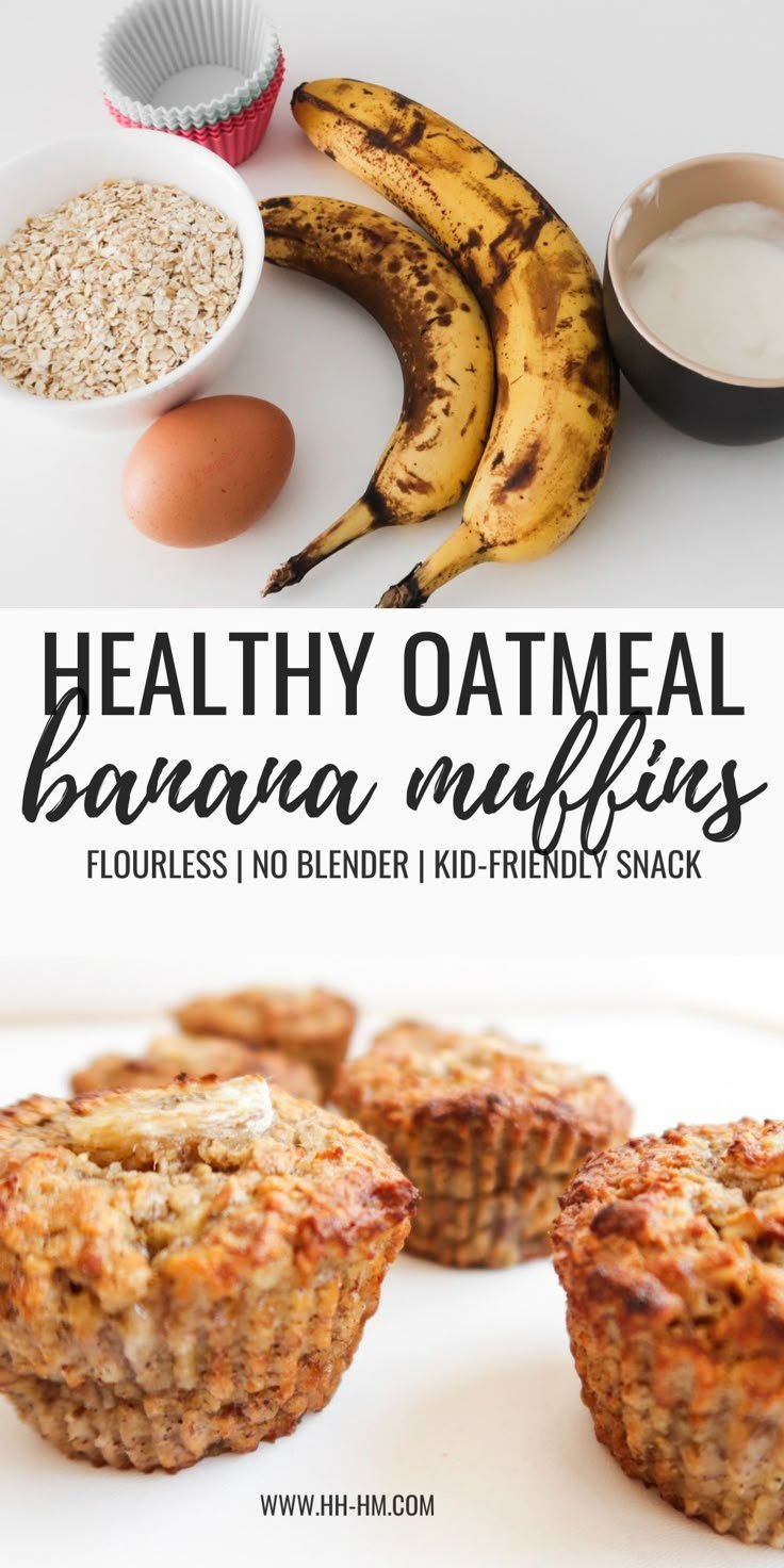 Healthy Banana Oatmeal Muffins (No Blender!) - Her Highness, Hungry Me