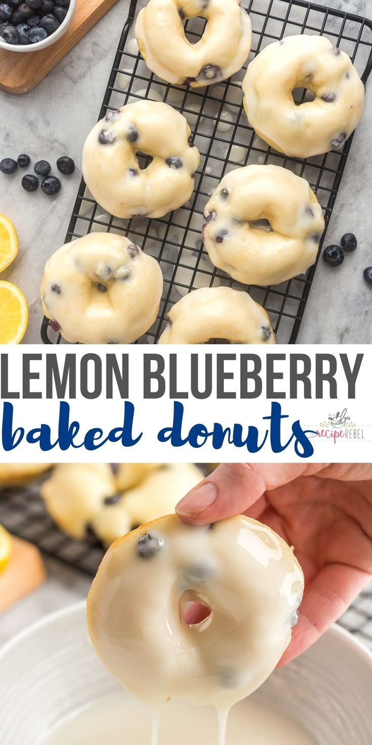 Baked Lemon Blueberry Donuts