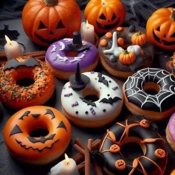 Spooky Halloween Cottage Decor | Cute halloween donuts, Halloween donuts ideas, Halloween themed donuts