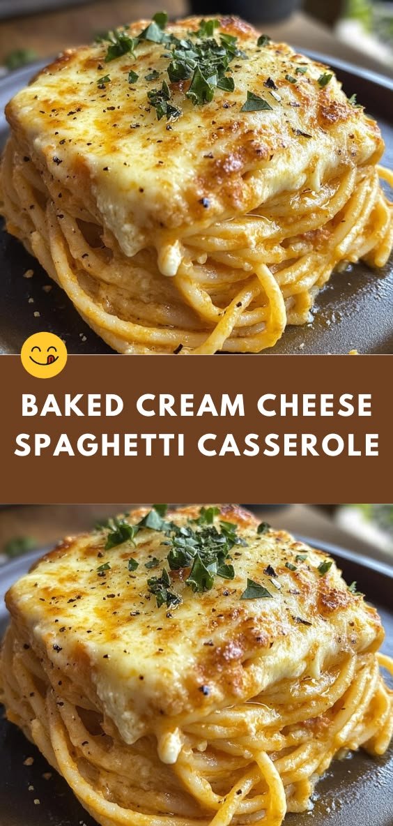Baked Cream Cheese Spaghetti Casserole