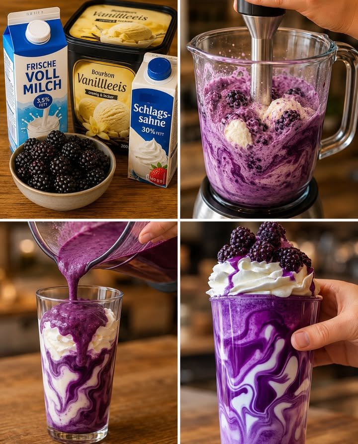 Latte mit Blaubeeren – Cremig & Lecker