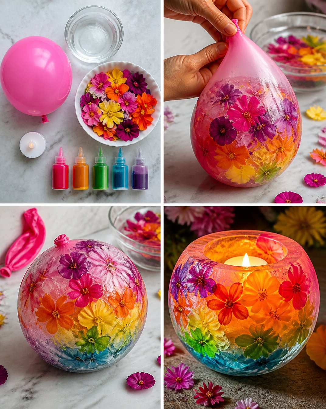 Rainbow Ice Flower Lantern DIY 4 Rainbow Ice Flower Lantern