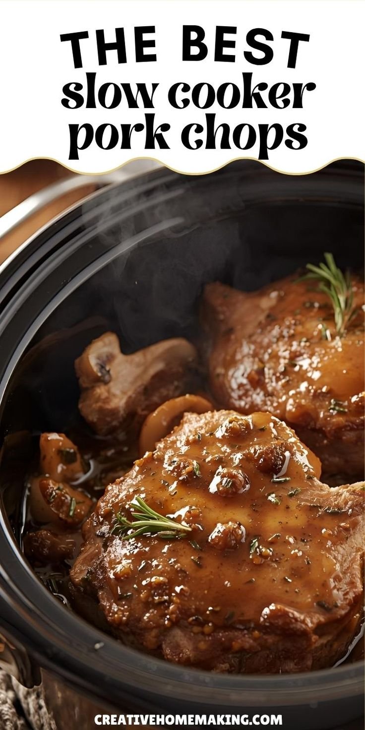 The Best Slow Cooker Pork Chops with Creamy Gravy