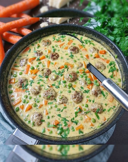 Wikingertopf mit 450 g Hackfleisch & 200 ml Sahne
450 g Rinderhackfleisch
Salz und Pfeffer
1 TL Edelsüßpaprika
1 TL mittelscharfer Senf
2 EL Sonnenblumenöl
1 Zwiebel
1 Knoblauchzehe
3 Möhre...