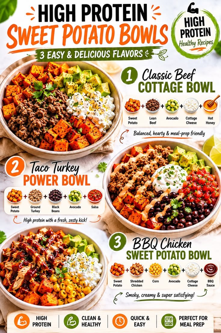 High Protein Sweet Potato Bowl