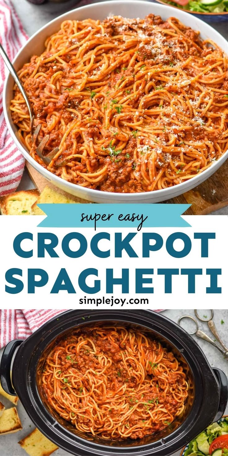 Crockpot spaghetti recipes easy | Best crockpot spaghetti, Crock pot spaghetti, Crockpot pasta recipes