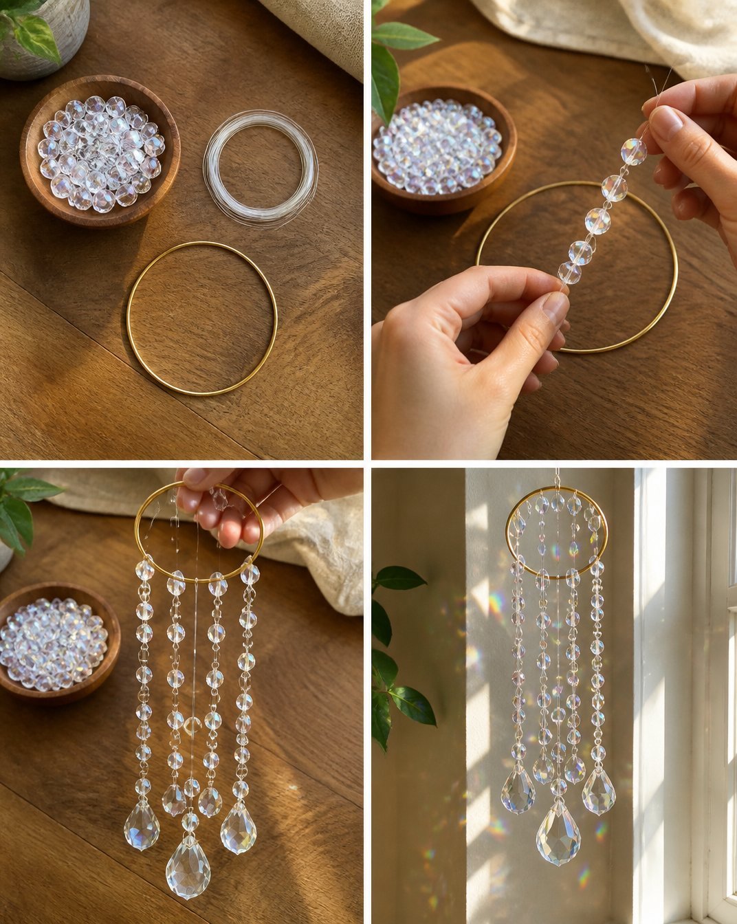 Crystal Glass Suncatcher - Hanging Window Decor
