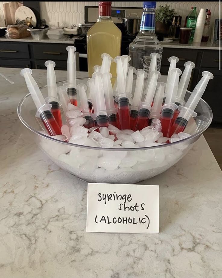 Nurse Graduation Party Decorations | 18th halloween birthday party ideas, 21st birthday ideas halloween, Drinks