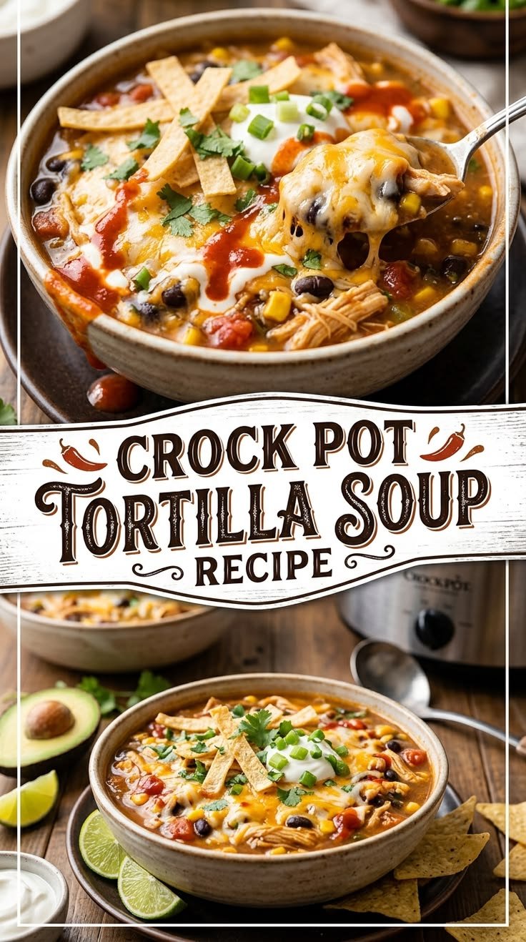 Crock Pot Tortilla Soup Recipe (Easy Slow Cooker Comfort Meal)