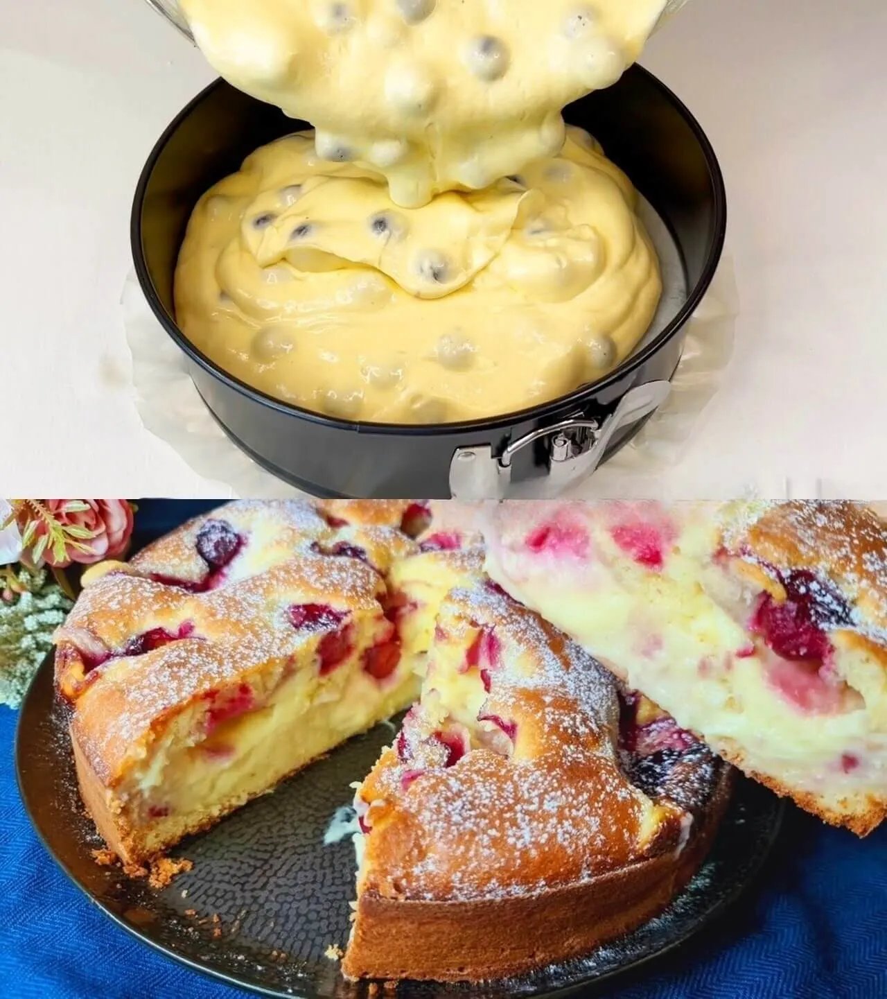 Schneller Kirschkuchen mit Vanillepudding