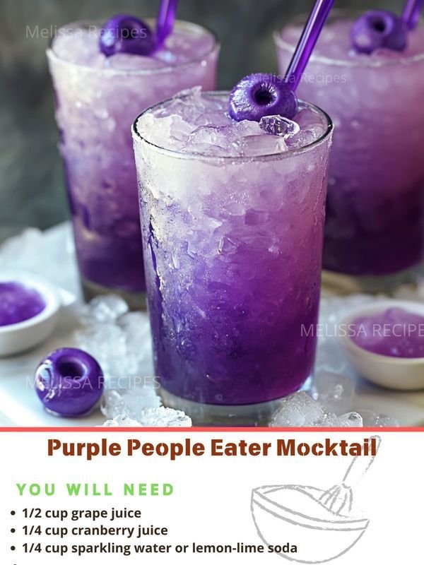 Melissa Recipes | Purple People Eater Mocktail Recipe 🟣👾 | Facebook