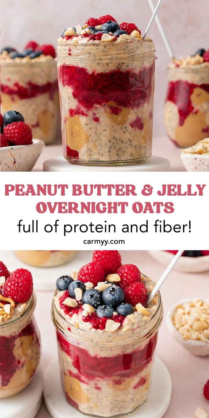 Peanut Butter and Jelly Overnight Oats Recipe