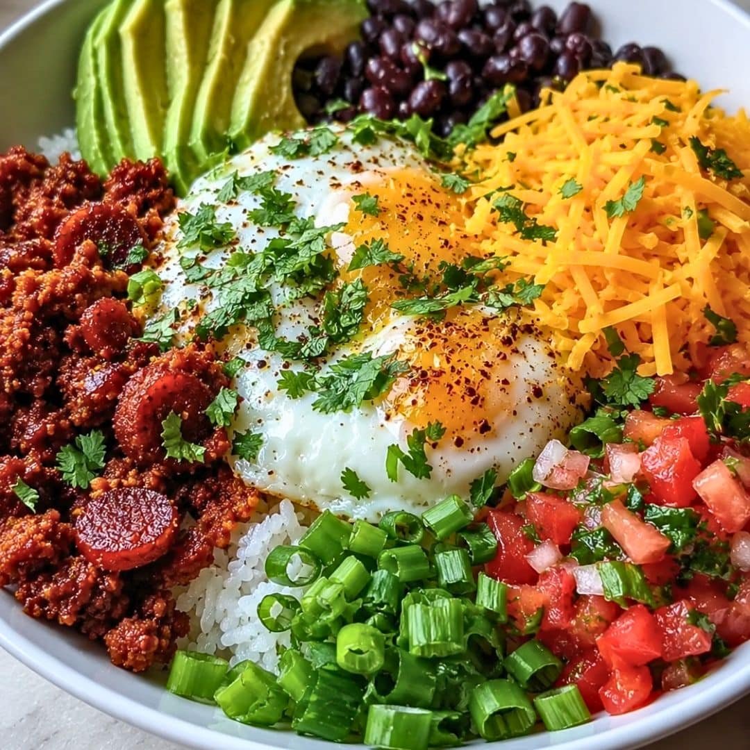 Ultimate Breakfast Burrito Bowl with Crispy Turkey Chorizo