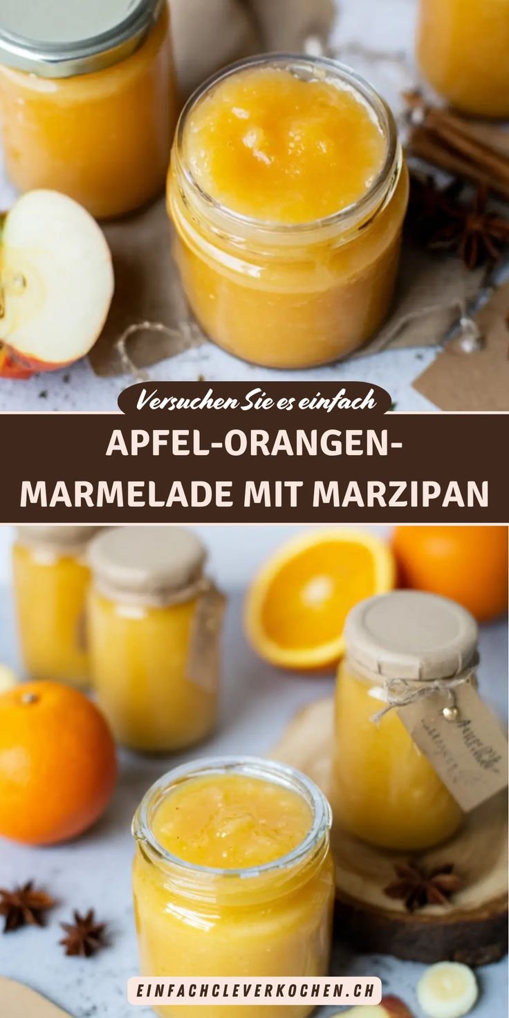 Apfel-Orangen-Marmelade mit Marzipan – ausgefallenes Winterrezept