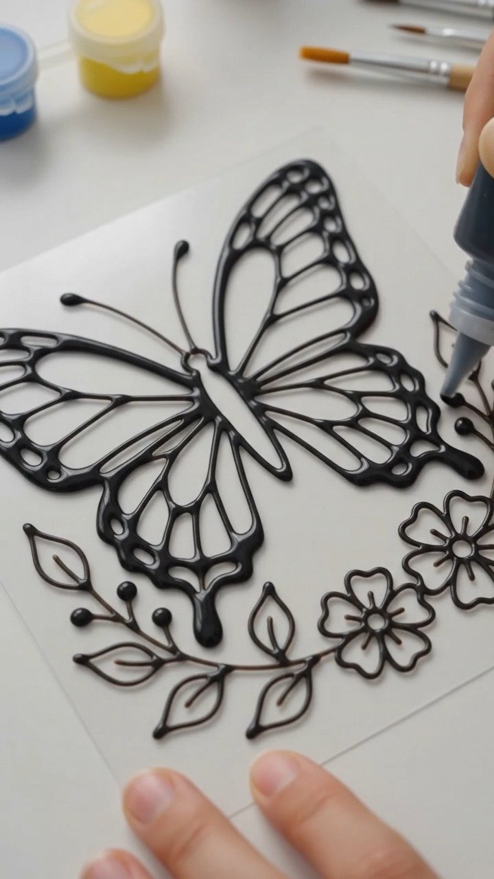 Verwandeln Sie einfache Materialien in Kunstwerke von falschem Glasmalerei mit bunten Designs, die wunderschön strahlen, wenn Sonnenlicht hindurchscheint.