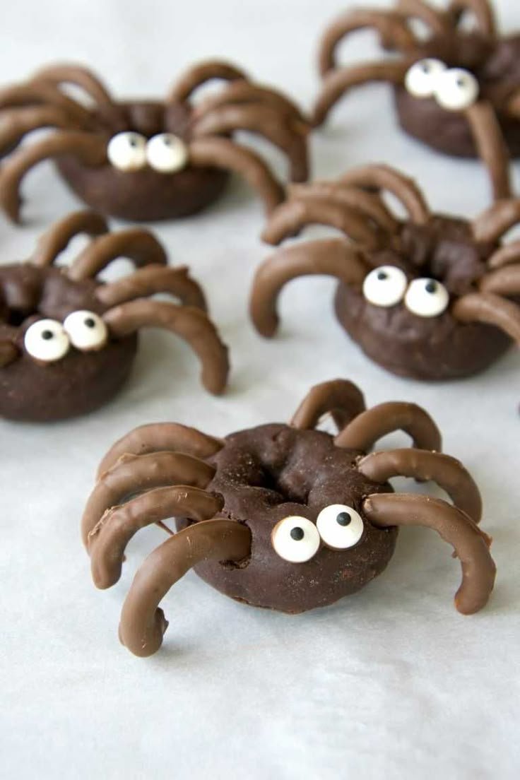 Chocolate Spider Halloween Donuts