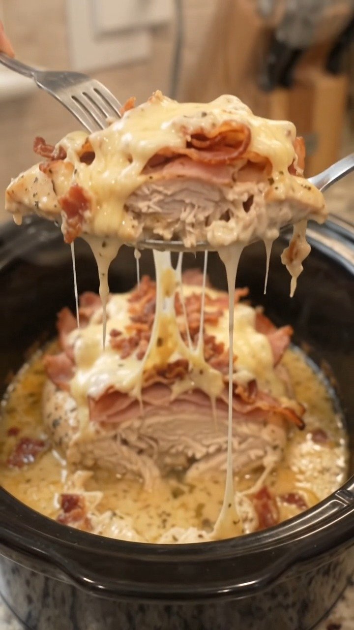 Slow Cooker Chicken Ham with Turkey Bacon