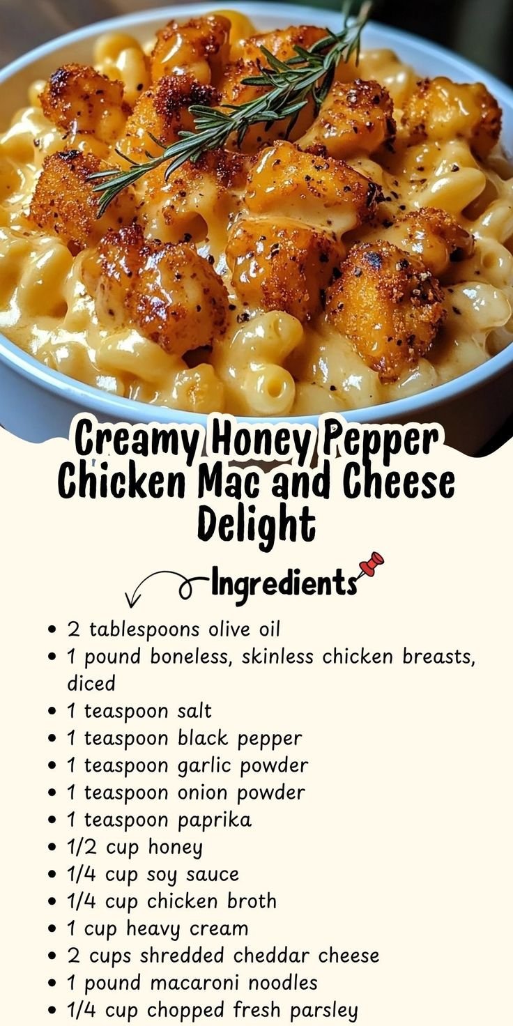 Creamy Honey Pepper Chicken Mac and Cheese Delight