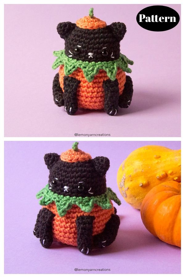 Halloween Pumpkin Cat Amigurumi Crochet Patterns 6 10+ Halloween Pumpkin Cat Amigurumi Crochet Patterns - Page 2 of 3