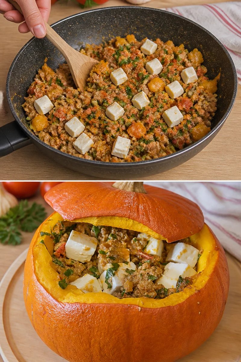 Stuffed Hokkaido PumpkinThe stuffed Hokkaido pumpkin is not only a real eye catcher on the table,...